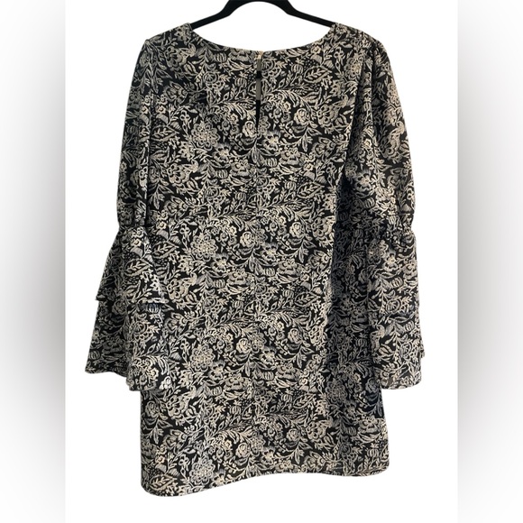 A New Day Women’s Printed Bell Sleeve Shift Dress Black Small - Picture 3 of 7